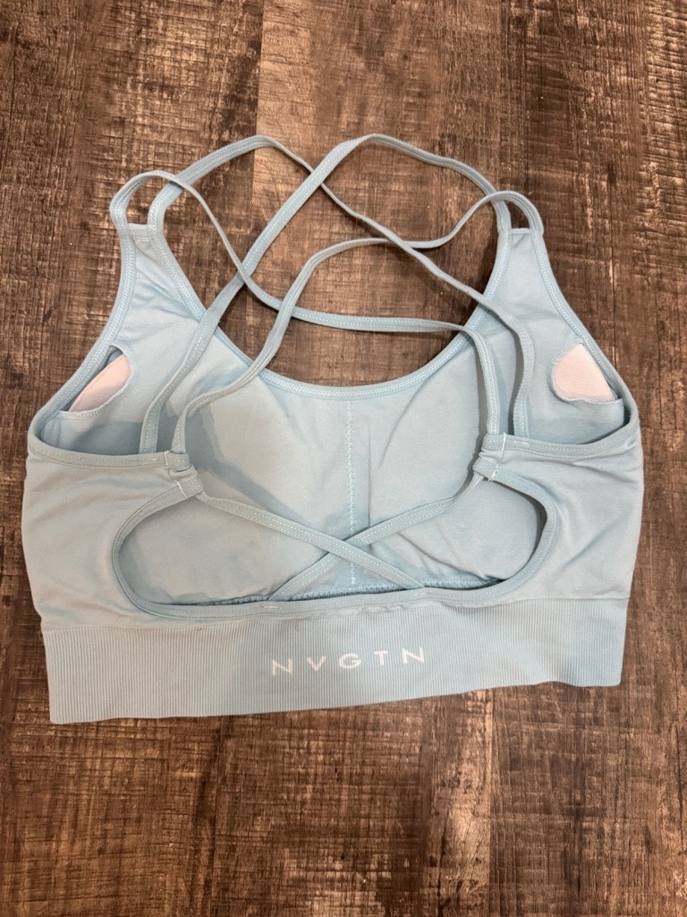 NVGTN Light Blue Strappy Crisscross Sports Bra- Size M